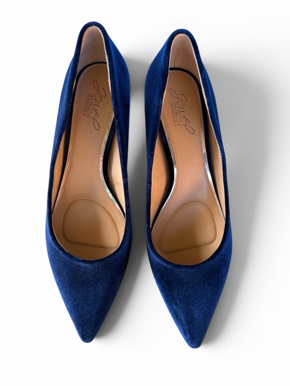 Badgley Mischka Blue Velvet Kitten Heels